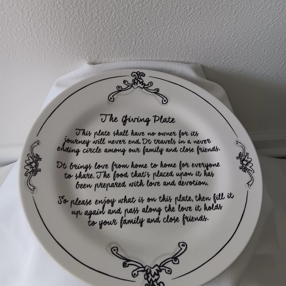 New "The Giving Plate", 10.5" Round, Dishwasher/Microwave Safe, Homewarming Gift - Picture 2 of 5